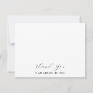 Elegant Wedding Thank You White Flat Note Card