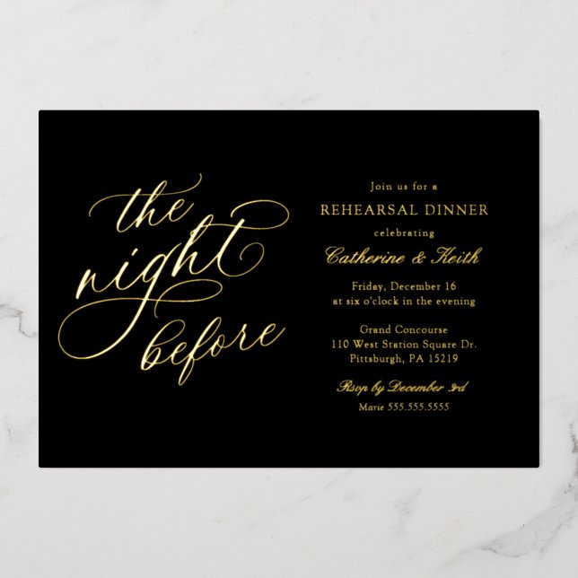 Elegant Wedding The Night Before Rehearsal Dinner (Front)