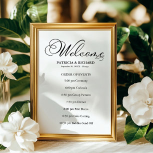 Elegant Wedding Timeline Order of Events Poster