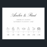 Elegant Wedding Timeline Order of Events Sign<br><div class="desc">Can be customized to suit your needs.
© Gorjo Designs. Made for you via the Zazzle platform.

// Need help customizing your design? Got other ideas? Feel free to contact me (Zoe) directly.</div>