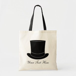 Elegant wedding tote bag with tophat Personalize
