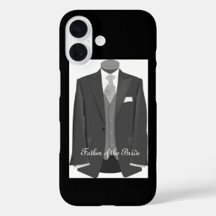 Elegant Wedding Tuxedo Suit Father of the Bride iPhone 16 Case