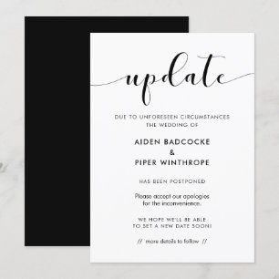 Elegant wedding update announcement