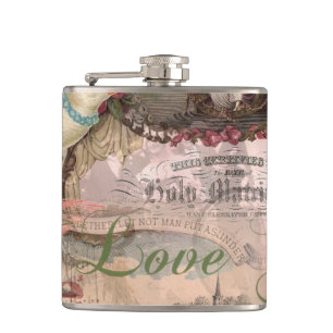Elegant Wedding Vintage Marriage Antique Vintage Hip Flask