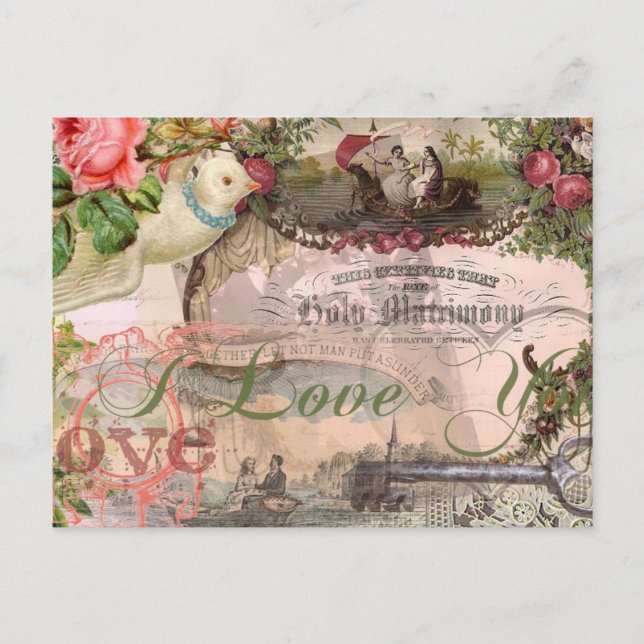 Elegant Wedding Vintage Marriage Antique Vintage Postcard (Front)