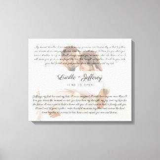Elegant Wedding Vow Art Anniversary Photograph Canvas Print