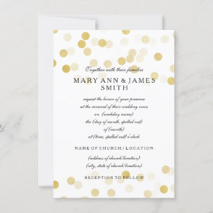 Elegant Wedding Vow Renewal Faux Gold Foil Glitter Invitation