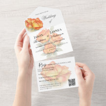 Elegant Wedding Watercolor Roses Pastel Petals