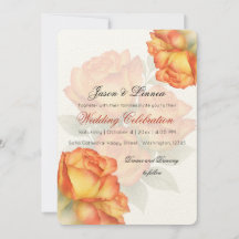 Elegant Wedding Watercolor Roses Pastel Petals
