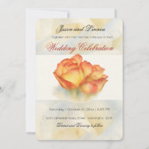 Elegant Wedding Watercolor Roses Pastel Petals