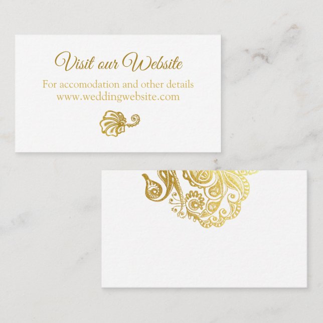 Elegant wedding website Insert card (Front/Back)