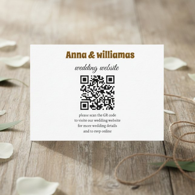 Elegant Wedding Website QR Code Enclosure Card (Creator Uploaded)