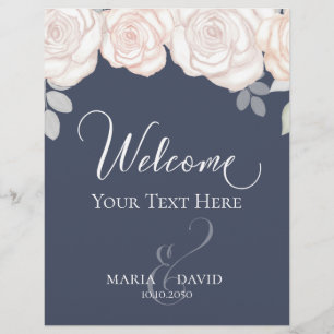 Elegant Wedding Welcome Create Your Own Slate Blue Flyer