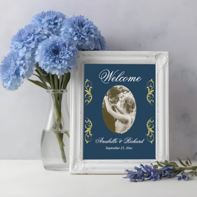 Elegant Wedding Welcome Sign Poster with Photo (Creator Uploaded)