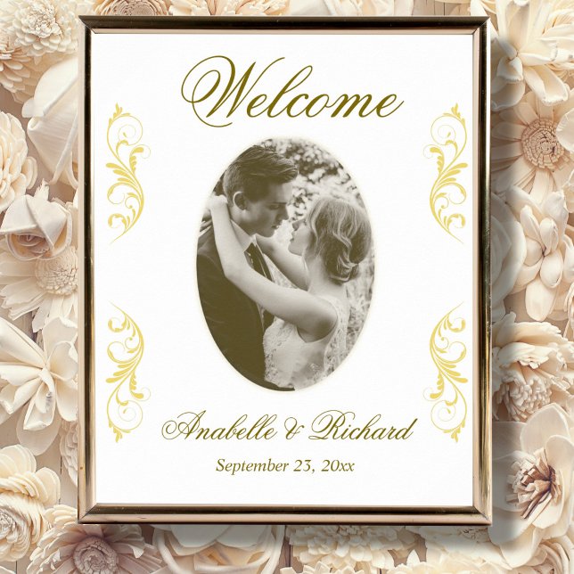  Elegant Wedding Welcome Sign Poster with Photo (Creator Uploaded)