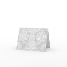 Elegant Wedding White Damask Thank You Card