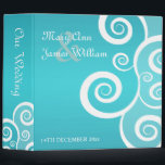 Elegant Wedding White Swirls Blue Binder<br><div class="desc">Elegant wedding design with romantic White Swirls on Blue and custom text. Impress your family and friends with this stylish and modern design. Fully customizable! Easy to use and easy to personalize. Order Today!</div>