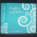 Elegant Wedding White Swirls Blue Binder<br><div class="desc">Elegant wedding design with romantic White Swirls on Blue and custom text. Impress your family and friends with this stylish and modern design. Fully customizable! Easy to use and easy to personalize. Order Today!</div>