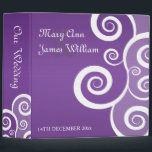 Elegant Wedding White Swirls Purple Binder<br><div class="desc">Elegant wedding design with romantic White Swirls on Purple and custom text. Impress your family and friends with this stylish and modern design. Fully customizable! Easy to use and easy to personalize. Order Today!</div>