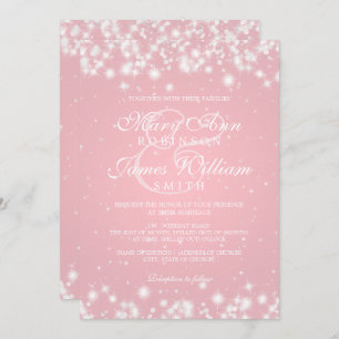 Elegant Wedding Winter Sparkle Blush Invitation