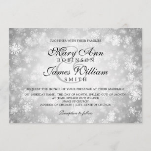 Elegant Wedding Winter Wonderland Sparkle Silver Invitation