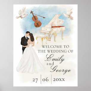 Elegant Wedding with Bride & Groom  Piano   Violin Poster