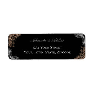 Elegant Wedding with Dark Floral Return Address