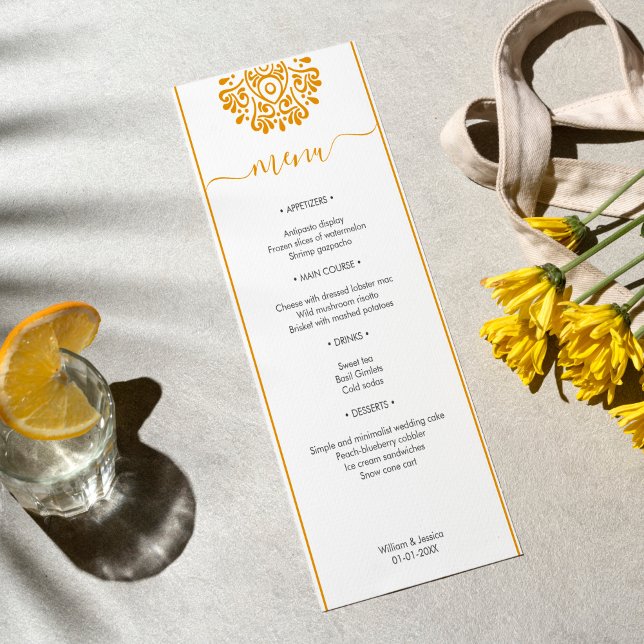 Elegant Wedding With Floral Arabic Mandala Menu (Creator Uploaded)