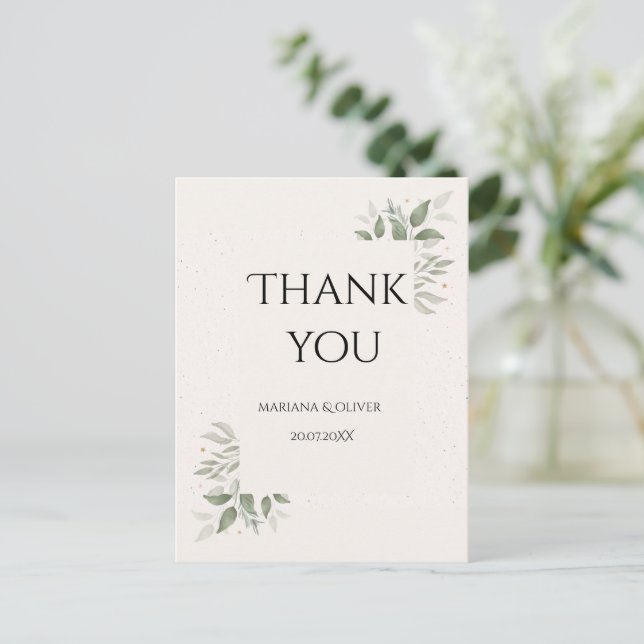 Elegant Wedding with light Floral  Postcard (Standing Front)