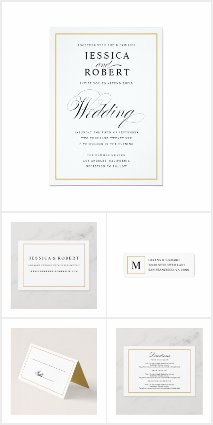 Elegant Wedding with Solid Gold Border