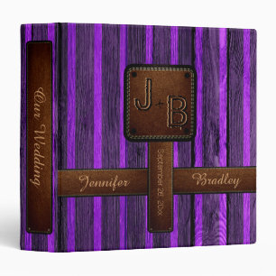 Elegant Wedding Wood Leather Look #3 Binder