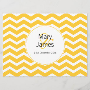 Elegant Wedding Yellow Chevron Pattern Invitation