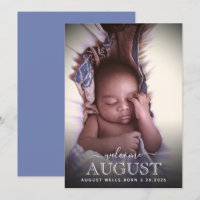 Elegant Welcome Baby Birth Announcement Photo Card