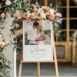 Elegant  Welcome Calligraphy Wedding Photo