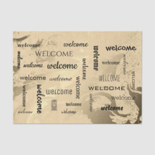 Elegant welcome pattern black and gold tissue paper