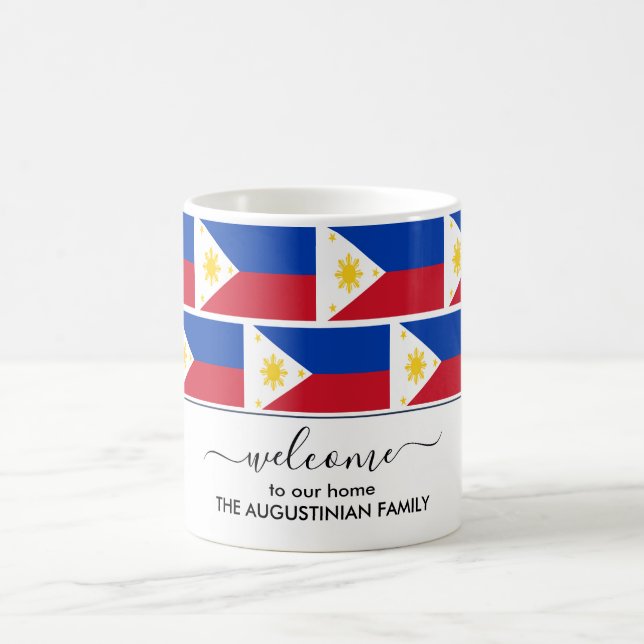 Elegant Welcome PHILIPPINES FLAG Coffee Mug (Center)