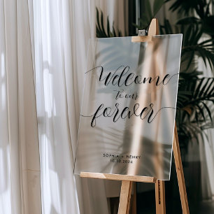 Elegant Welcome to Our Forever Wedding Welcome Acrylic Sign