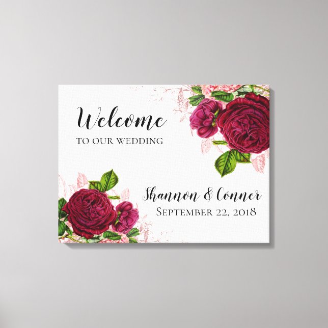 Elegant Welcome to our Wedding Canvas Print (Front)