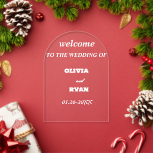 elegant welcome to our wedding sign acrylic invitations