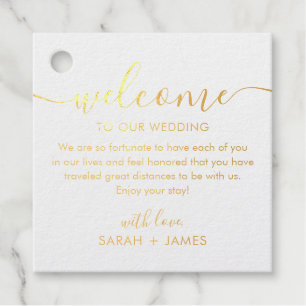 Elegant Welcome To Our Wedding Welcome Bag Favour Tags