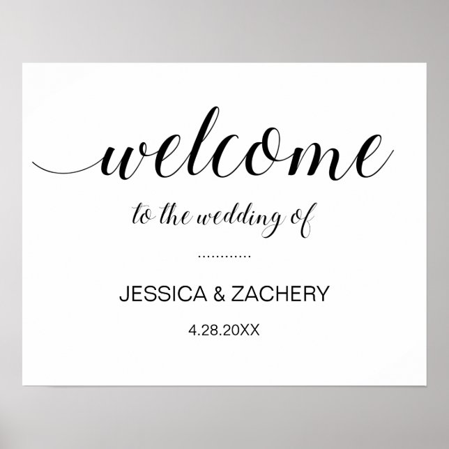 Elegant Welcome To The Wedding Of Poster (Front)