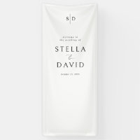 Elegant Welcome Wedding Monogram Decor Banner