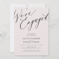 Elegant We're Engaged blush pink engagement party