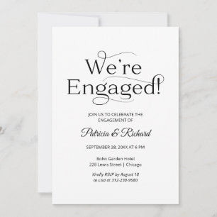 Elegant We're Engaged Engagement Party Invitation