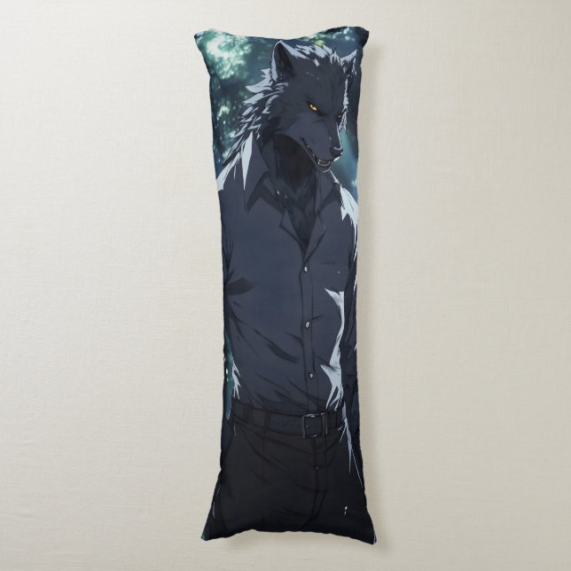 Elegant Werewolf Anime Body Pillow (Front Vertical)