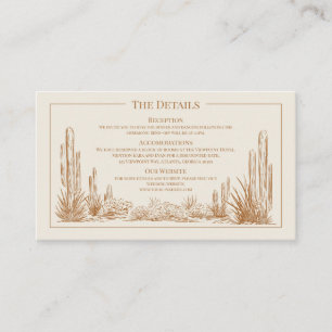 Elegant Western Wedding Details Enclosure Card
