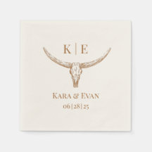 Elegant Western Wedding Personalized Napkins
