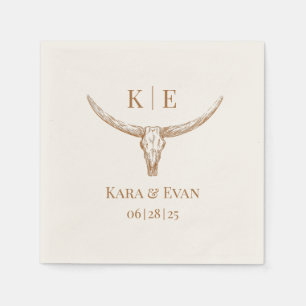 Elegant Western Wedding Personalized Napkins