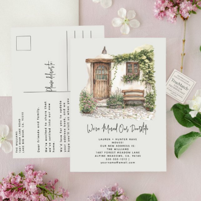 Elegant We've Moved Watercolor Greenery New House Announcement Postcard (Creator Uploaded)