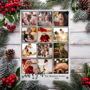 Elegant What A Year 12 Photo Snowflakes Acrylic Invitations